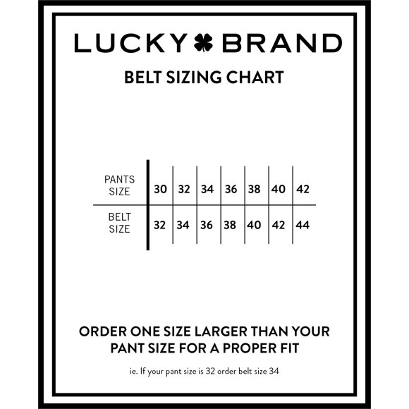 Lucky Brand Men's Leather Belt with Roller Buckle, Black, 40