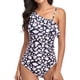 thumbnail image 1 of Trajes de baño de un hombro con volantes para mujer Traje de baño de mujer elástico y transpirable con estampado de leopardo elegante para fiesta en la playa Estampado de leopardo en negro M, 1 of 6