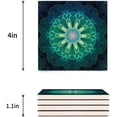 thumbnail image 3 of FMSHPON Mandala Pattern Set of 6 Coaster for Drinks, Absorbent Ceramic Stone Coasters Cup Mat with Cork Base for Home Kitchen Room Coffee Table Bar Decor, 3 of 4