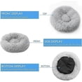 thumbnail image 3 of Cama relajante para perros y gatos de 50 cm, con forma de donut de peluche, para perros pequeños y gatos, lavable y cálida, color gris claro., 3 of 4