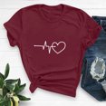 thumbnail image 2 of Diufon Hauts de la Saint-Valentin pour Femmes, Tunique Décontractée à Manches Courtes, Chandail à Col Rond, Blouse Tendance Mignonne à Imprimé Graphique, 2 of 6