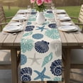 thumbnail image 4 of Navy Blue Coastal Table Runner 90 Inches, Starfish Shell Coral Summer Beach Rustic Bed Runner Dresser Scarves Tabletop for Indoor Outdoor Parties/Ceremony/Banquet, 13" x 90", 4 of 9