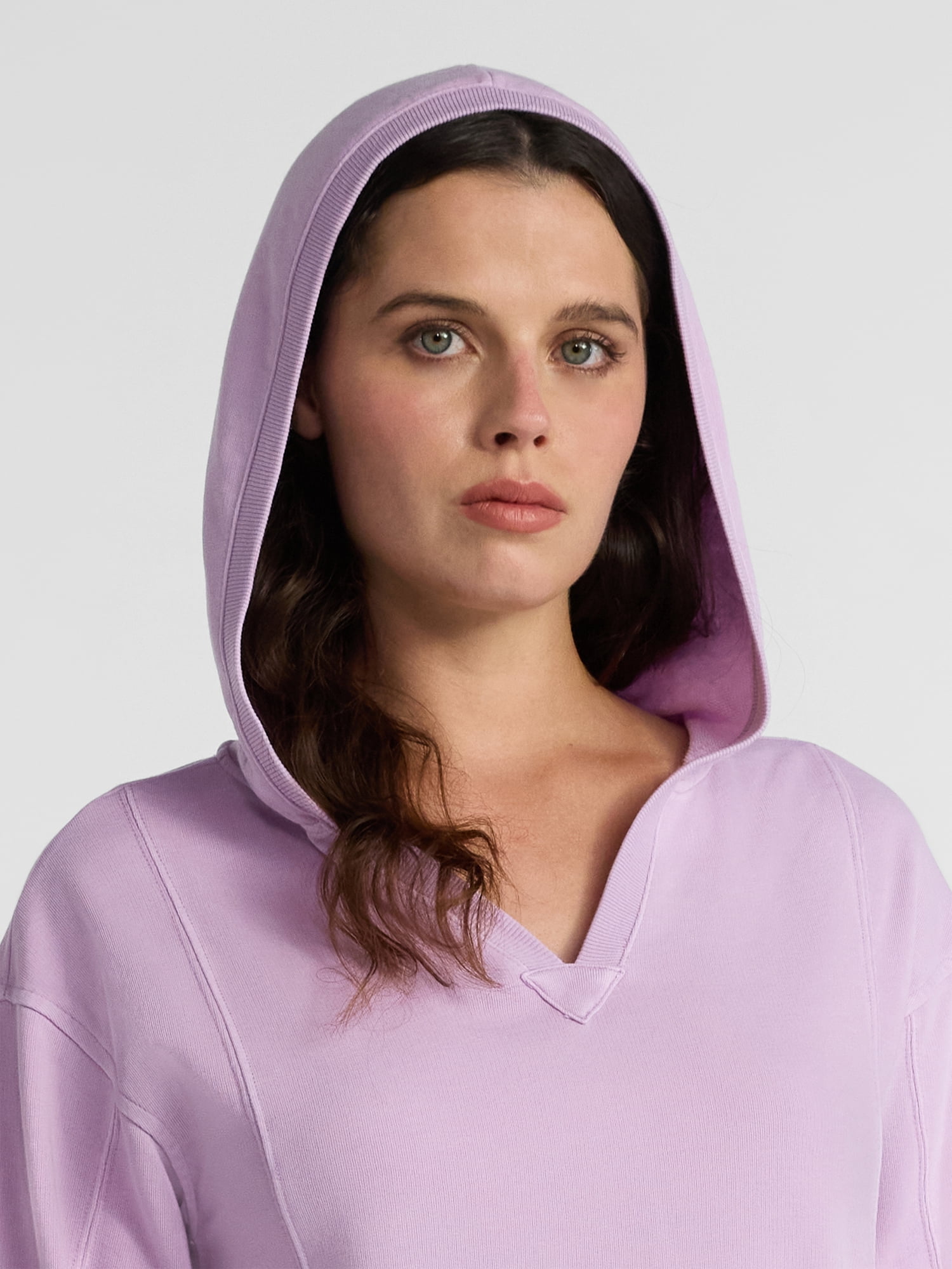 Time and Tru Women's Split Neck Hoodie, Sizes XS-3XL