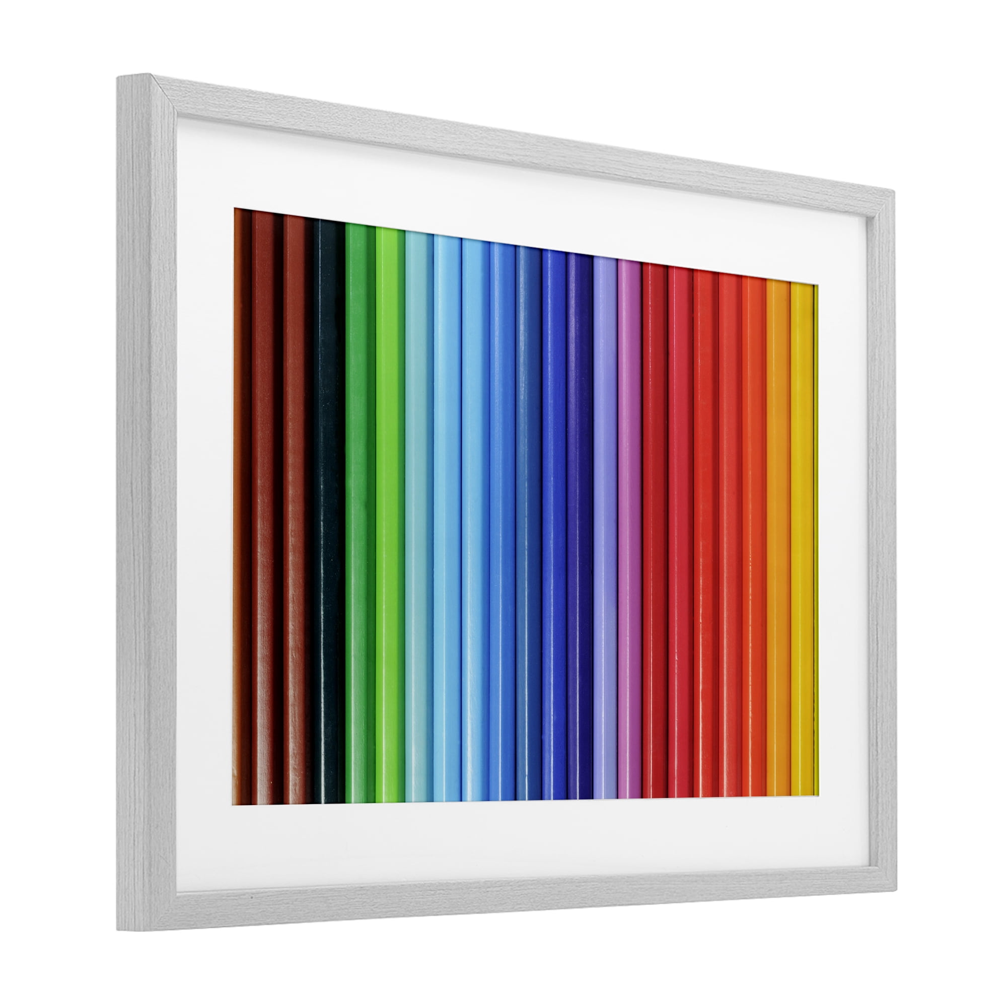 Stupell Industries Colored Pencil Lineup Gray Framed Print Under Glass, design by Tom Quartermaine