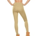 thumbnail image 6 of Womens Thermal Warm Leggings Stretchy Casual Slim Fitting Tights Pants with Pockets Workout Yoga Pants Beige XXL, 6 of 8