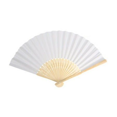 

12pcs Folding Hand Fan DIY Hand Made Fan Painting Writing for Kids Adults (White)