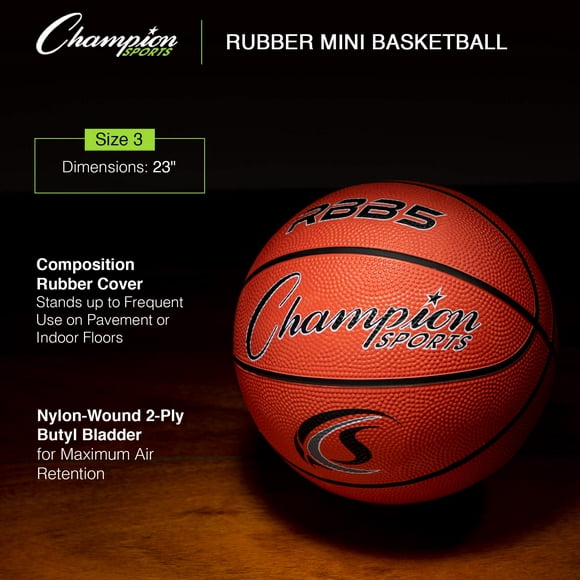 Pack de 6 CHAMPION SPORTS MINI Basket-Ball 7po de Diamètre ORANGE