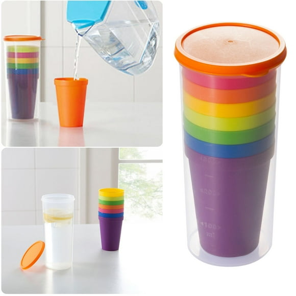 Boreal Craft Travel Portable Rainbow Cup Colorful Cup Outdoor Picnic Drinking Cup Handy Cup Set Cup Glass Clear Coffee Mugs 20oz Inspirational Mugs for Woman Titanium Coffee Mug Double Wall Double