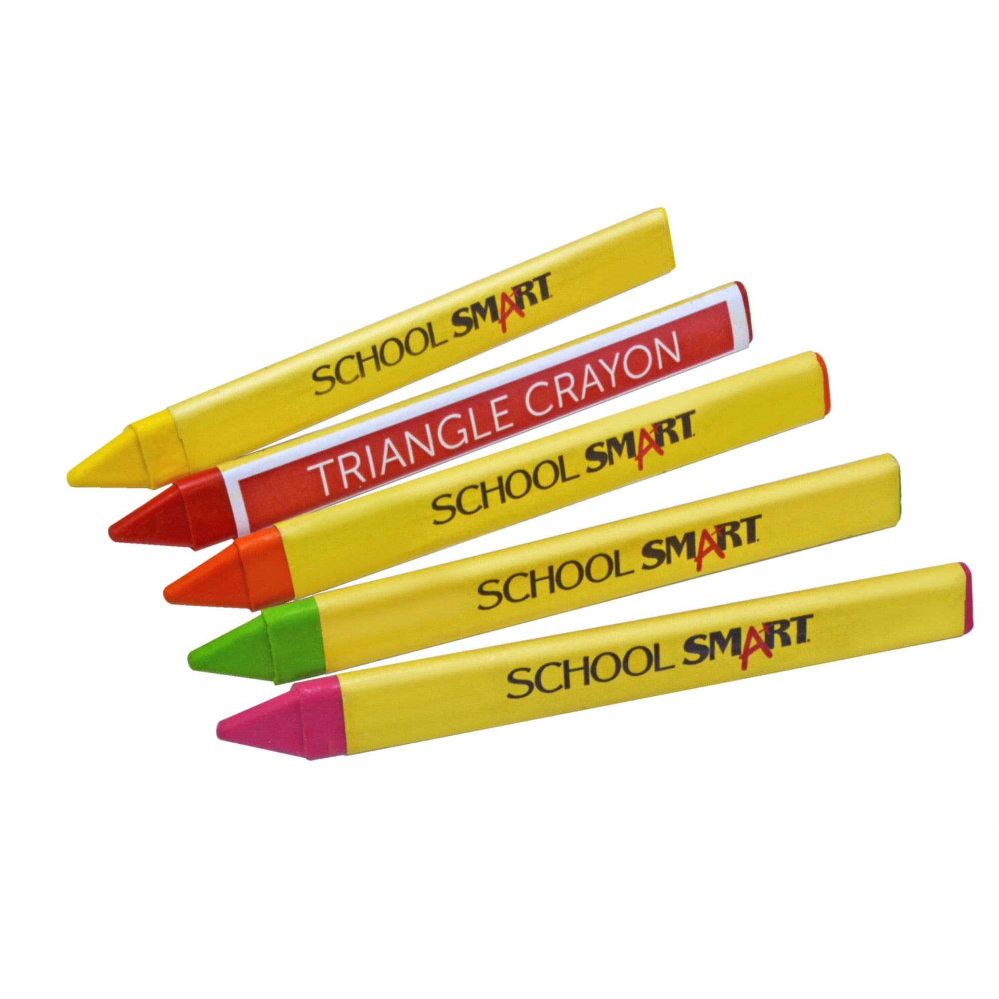 Pencil Grip 1593523 School Smart Triangle Crayon, Set of 8 
