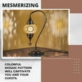 thumbnail image 5 of DEMMEX Authentic Turkish Lamp, Made in Turkey, Turkish Moroccan Mosaic Table Bedside Lamp, 100% Handcrafted, Antique Brass Color Metal Body and Decorated Metal Base, Gooseneck, 15" Amber - Brown, 5 of 7