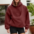 thumbnail image 3 of enyan Women Pet Carrier Hoodies Cat Dog Pouch Holder Large Kangaroo Pocket Sweatshirt Warm Long Sleeve Pullover Tops Wine,XL, 3 of 7