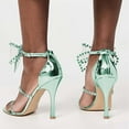 thumbnail image 4 of XYD Women Bling Rhinestones Round Open Toe Sandals Oversized Bow Ankle Strap Clear High Heels Fashion Pump Shoes Size 7 Green, 4 of 4