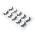 thumbnail image 5 of 5 Pairs Natural Black Decorative False Eyelashes Chic Eye Makeup Accessories, 5 of 5
