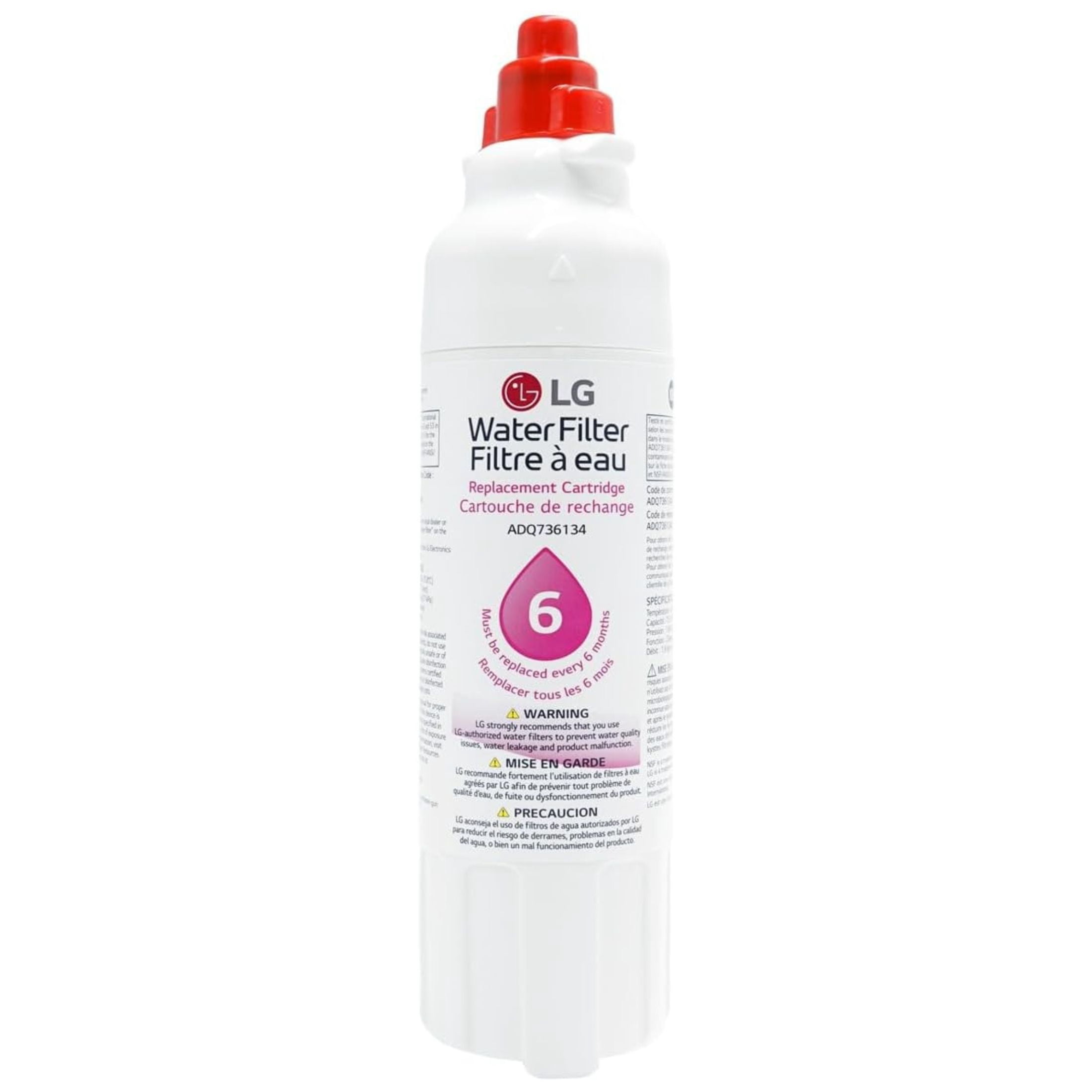 LG LT800P- 6 Month / 200 Gallon Capacity Replacement Refrigerator Water Filter (NSF42 and NSF53) ADQ73613401, ADQ73613408, or ADQ75795104 , White