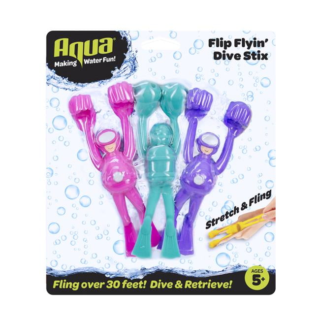 Aqua 8066339 Assorted Plastic Flip Flyin Dive Sticks - Pack of 6