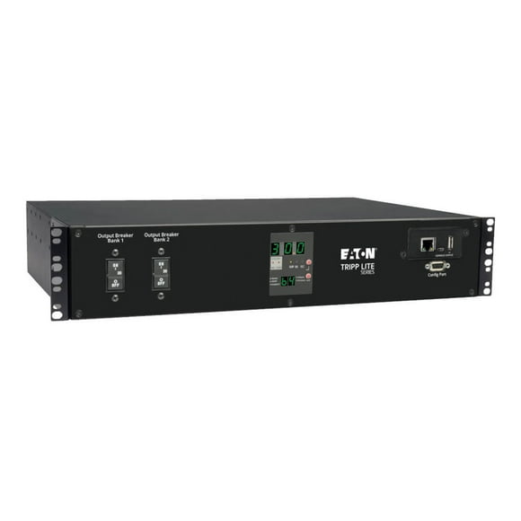 Eaton Tripp Lite Series PDU Switched ATS 208V 30A 16 C13; 2 C19; 1 L6-30R Horizontal 2U - Horizontal rackmount - power distribution unit (rack-mountable) - 30 A - AC 208 V - 5 kW - Ethernet - input: NEMA L6-30 - output connectors: 19 (power IEC 60320 C13) - 2U - black