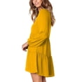 thumbnail image 4 of Vestido de manga larga en capas,Vestido con cuello en V Vestidos largos y fluidos con vuelo Vestido de manga larga con cuello en V Grado profesional, 4 of 7