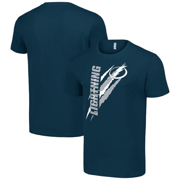 Men's Starter  Navy Tampa Bay Lightning Color Scratch T-Shirt
