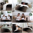 thumbnail image 6 of Brown Black Ombre Duvet Cover Set, Modern Gradient Abstract Art Soft Duvet Cover Full Size Bedding Set 4 Pieces, 1 Quiltcover and 2 Pillowcases with Zipper, 1 Bed Sheet for All Seasons, 6 of 9