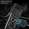 thumbnail image 3 of Magnetic Phone case compatible Google Pixel 8, Slide Camera Lens Protection and Built in 360 Rotatable Ring Holder Cheap and fine, 3 of 5