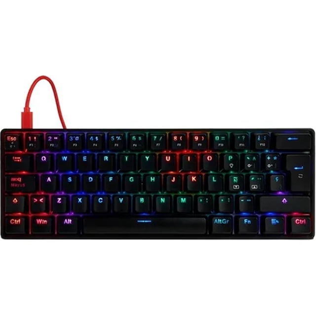 Teclado Gamer Mecánico GameFactor KBG560-RD Switch Rojo RGB USB Negro KBG560-RD