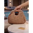 thumbnail image 5 of LAVA Straw Handbags Purses Chain Crossbody Pocketbook Bag Casual Woven Beach Bags for Beach, Travel & Casual Outfits (Beige), 5 of 8