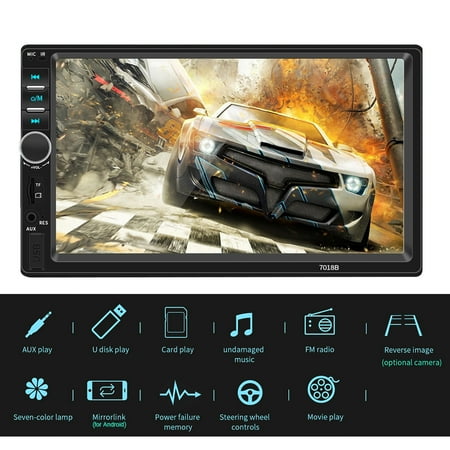 

NIBOLOG Car Stereo Rotatable Volume Adjustment - Power Failure Memory Player 4 Playback Modes Car MP5 Player for Music