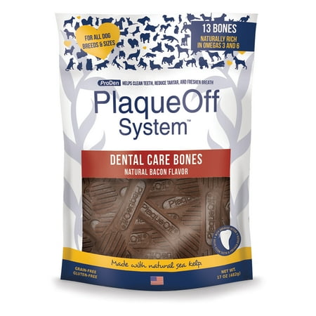 UPC: 0019962639517 | ProDen PlaqueOff System Dental Care Bones with Natural Bacon Flavor for Dogs 17 oz
