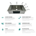 thumbnail image 2 of Évier de Cuisine en Acier Inoxydable sous-Monté - Bol Unique de 25 Pouces avec Coin Zéro, 2 of 2