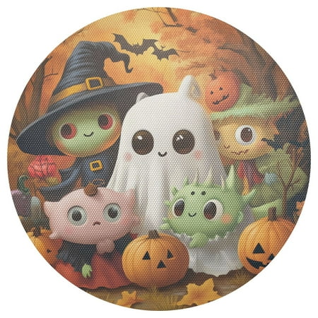 

Cute Monster 6-Piece 15.4in Durable PVC Plate Mats Heat-Resistant for Parties and Dining