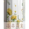 thumbnail image 5 of Sunflower Sheer Curtains 45 Inch Length 2 Panels Set, Summer Eucalyptus Botanical Spring Floral Voile Window Treatment Rod Pocket Small Kitchen Curtains Drapes for Bedroom 52"x45"x2, 5 of 7