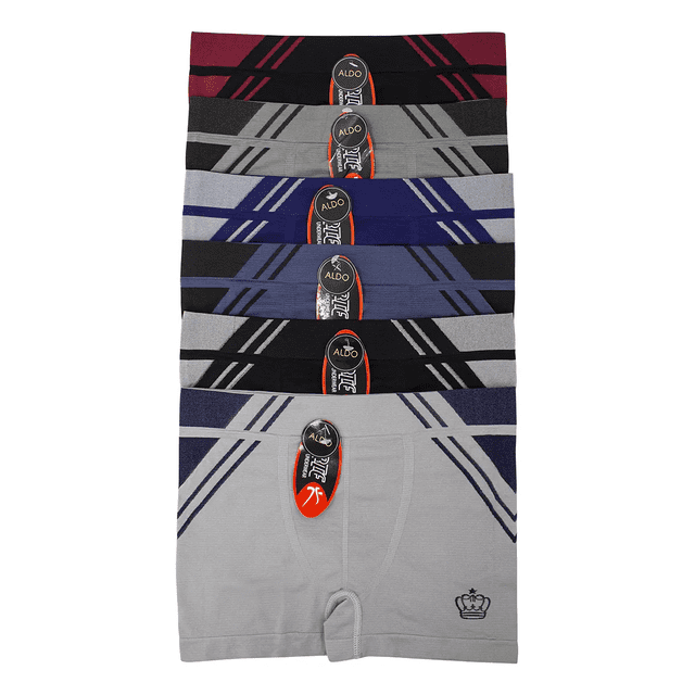 Paquete 6 Bóxer De Hombre, Microfibra Gruesa, Con Diseño Colores Surtidos Unitalla