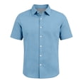 thumbnail image 6 of Trgacdwlo S-5XL Light Blue Button Down Shirt Men Collared Short Sleeve Men's Dress Shirts Big and Tall Summer Vacation Mens Shirts Casual, 6 of 7