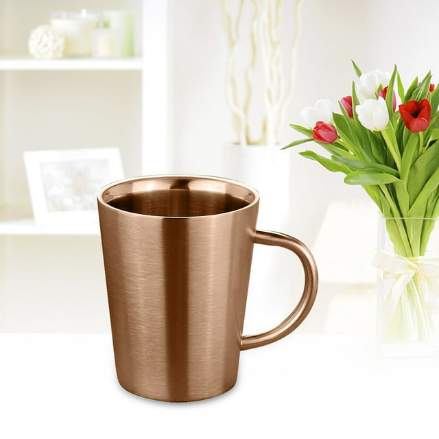 OULII Tasse à Café Réutilisable en Acier Inoxydable 304 Double Paroi Tasses à Café Usage Quotidien Lot de 1