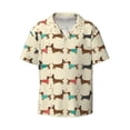 thumbnail image 3 of Goofa Dachshund Dog Printed Men's Casual Short-sleeved Shirt,Lightweight Breathable Button-down,Summer Casual men's top,Versatile Fashion shirt-3X-Large, 3 of 7