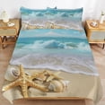 thumbnail image 6 of 3 Pcs Soft Bedding Set, Includes 1 Duvet Cover with Zipper And 2 Pillow,Shams Starfish Beach Twin(86"x70"), 6 of 8
