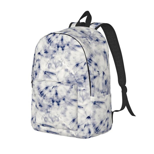 Disketp Indigo Tie Dye print Canvas Backpack Lightweight Travel Daypack Student Rucksack Laptop Backpack-
