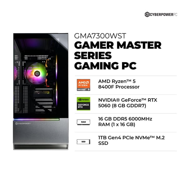 Cyberpowerpc Gamer Master Desktop AMD Ryzen 5 8400F GMA7300WST