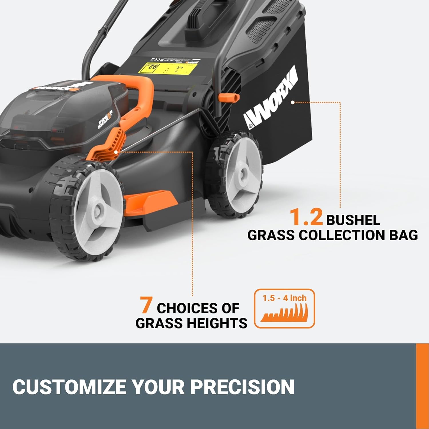 Worx WG743 40V Power Share 4.0Ah 16" Cordless Lawn Mower (Battery & Charger Included)