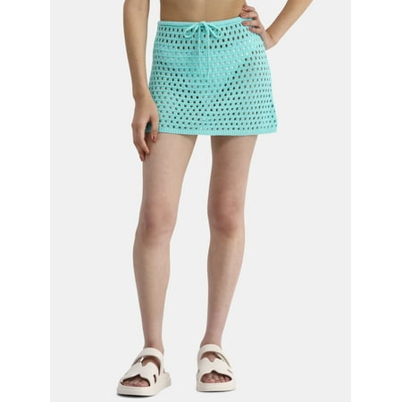 No Boundaries Crochet Swim Coverup Skirt, Sizes XXS-XXL