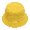 thumbnail image 2 of Opvise Bucket Hat Folding Plain Low Profile Casual Keep Warm Corduroy Winter Thermal Men Women Fisherman Cap for Winter Yellow, 2 of 8