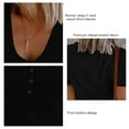 thumbnail image 4 of Camiseta apretada con botones camisa acanalada con cuello en V de tela acanalada elástica para el hogar ANGGREK Otros, 4 of 4