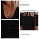thumbnail image 3 of Camiseta versátil de moda de verano elástica acanalada con botones delanteros y cuello en V de manga corta, 3 of 4
