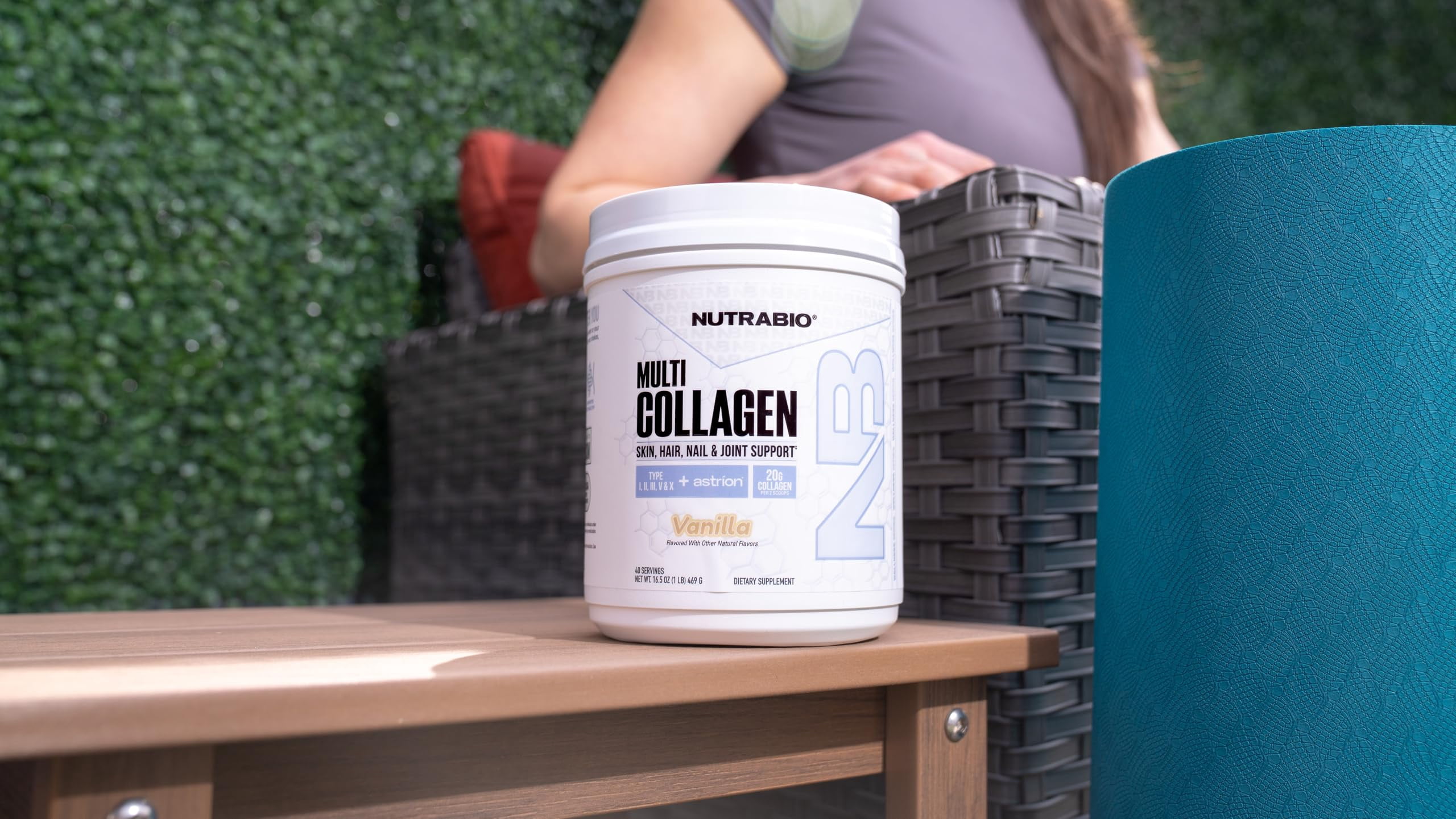 NutraBio Multi Collagen Powder- Hydrolyzed Collagen Peptides for Glowing Hair & Skin- Grass-Fed- Collagen Powder for Women and Men- 45 Servings- Vanilla