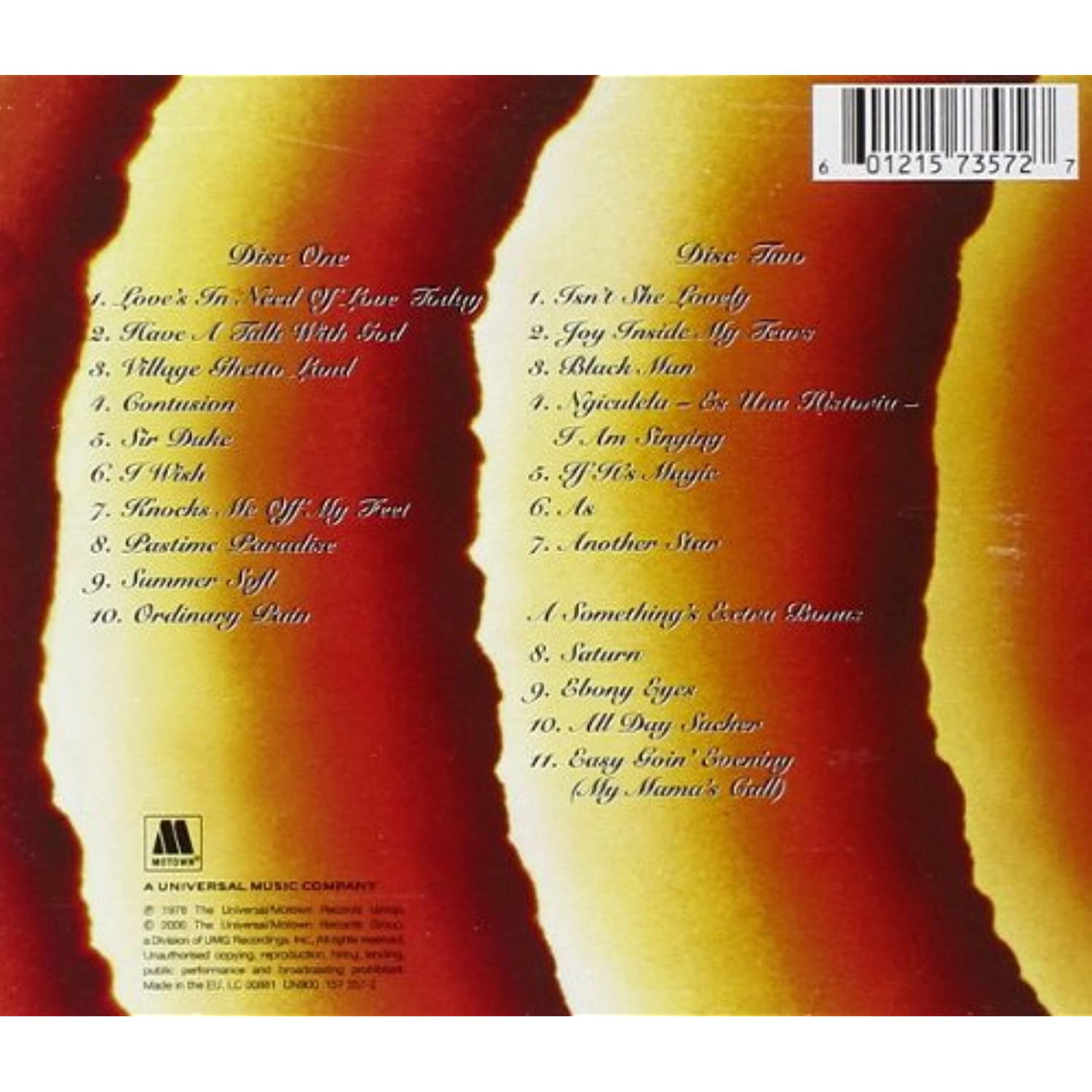Stevie Wonder's Grammy-Winning R&B/Soul Music - Songs in the