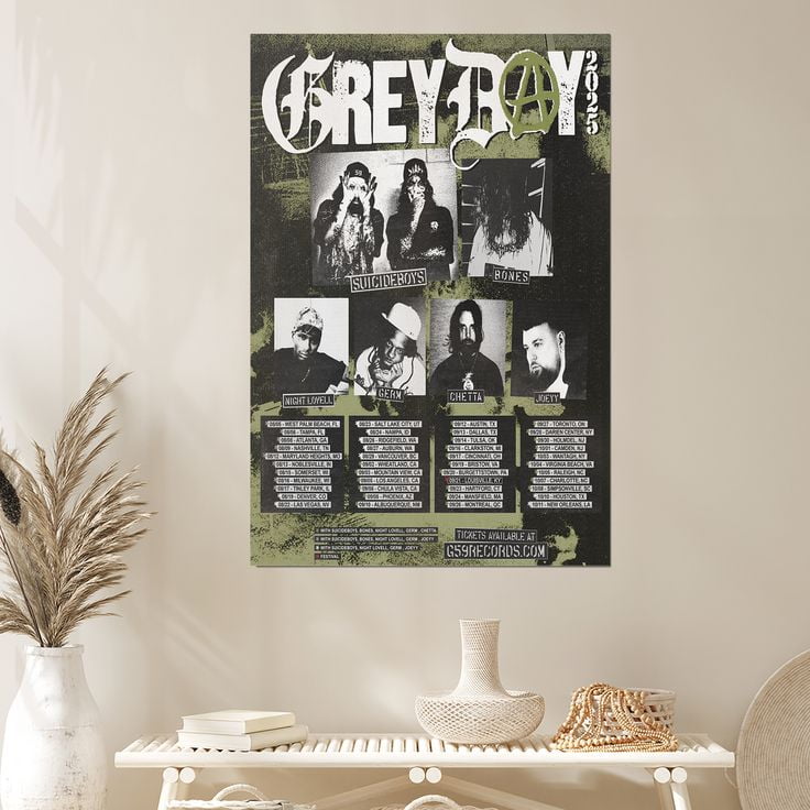 uicideboy$ 2025 Grey Day Tour poster - Suicideboys music concert