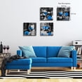thumbnail image 2 of Blue Wine Rose Canvas Prints Wall Art for Kitchen Dining Room Wall Decor Black and White Pictures for Living Room Artwork Paintings 13.5"x13.5"x4 Panels, 2 of 6