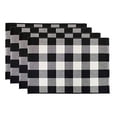 thumbnail image 4 of Fennco Styles Rustic Collection Buffalo Check with Rolled Hem Edge 13 x 19 Inch Placemats, Set of 4 - Black Place Mats for Banquets, Christmas, Holiday, Special Events and Home DÃ©cor, 4 of 7