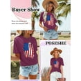 thumbnail image 6 of Anbech Womens American Flag T Shirt Love 4th of July USA Star Stripes Shirts Short Sleeve, 6 of 7