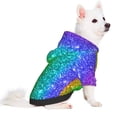 thumbnail image 2 of Fotbe Glitter Rainbow Print Small Dog Sweater Hoodies Pet Grey Hooded Soft Fleece Sweatshirts with Pocket Fall Winter Puppy Cat Sweaters Warm Clothes-Medium, 2 of 7